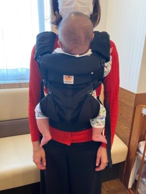 対面抱きする時の適切なスライダー位置
　